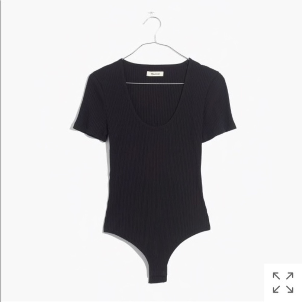 Madewell cameo scoop ribbed black bodysuit